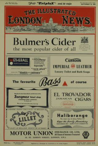 cover page of Illustrated London News published on September 18, 1954