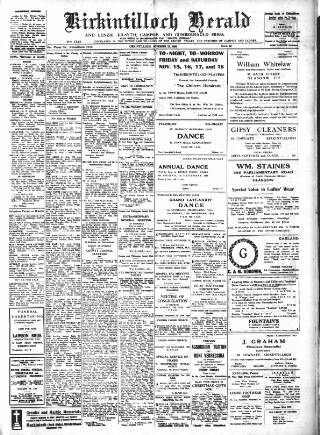 cover page of Kirkintilloch Herald published on November 15, 1950