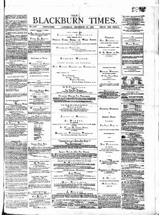 cover page of Blackburn Times published on December 30, 1876