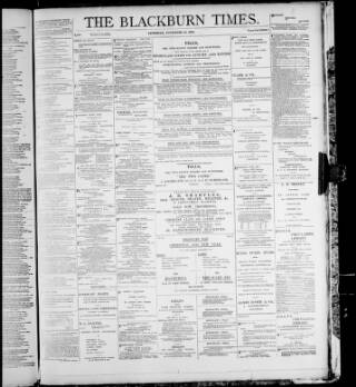 cover page of Blackburn Times published on November 30, 1901