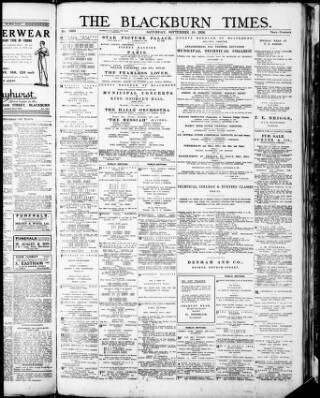 cover page of Blackburn Times published on September 18, 1926