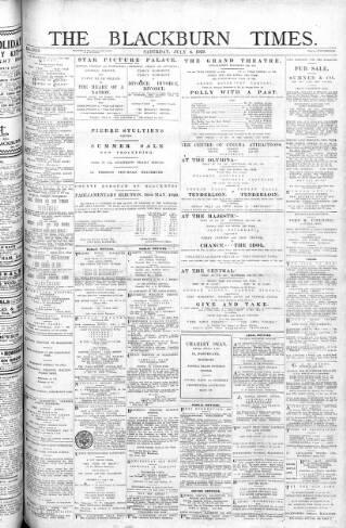cover page of Blackburn Times published on July 6, 1929
