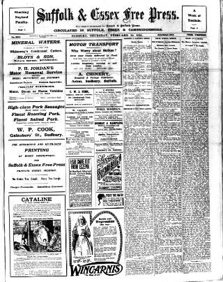 cover page of Suffolk and Essex Free Press published on February 28, 1924