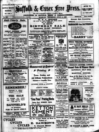 cover page of Suffolk and Essex Free Press published on July 6, 1933