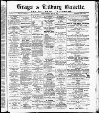 cover page of Grays & Tilbury Gazette published on May 29, 1886