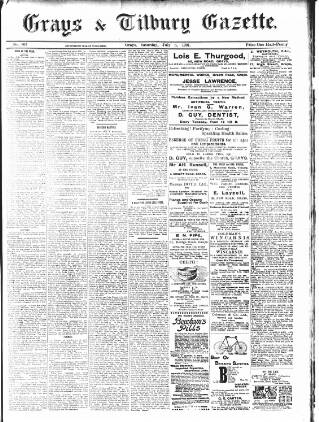 cover page of Grays & Tilbury Gazette published on July 6, 1901