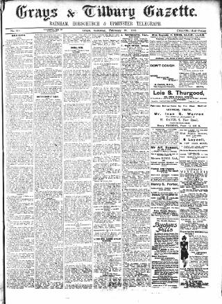cover page of Grays & Tilbury Gazette published on February 28, 1903