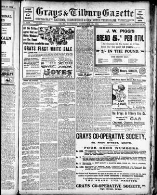 cover page of Grays & Tilbury Gazette published on February 28, 1914