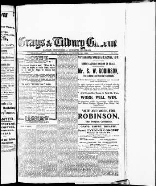 cover page of Grays & Tilbury Gazette published on November 30, 1918