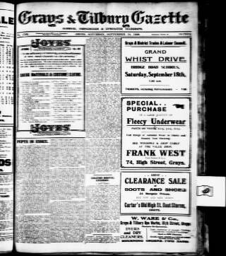 cover page of Grays & Tilbury Gazette published on September 18, 1920