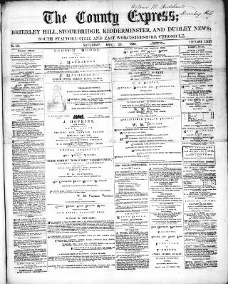cover page of County Express; Brierley Hill, Stourbridge, Kidderminster, and Dudley News published on May 29, 1869