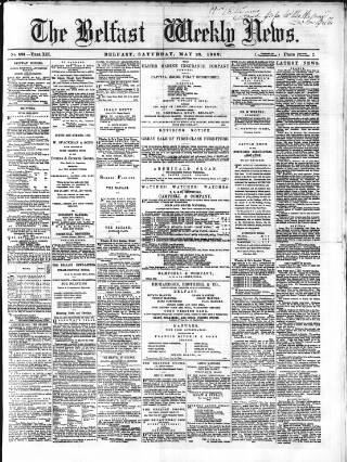 cover page of Belfast Weekly News published on May 29, 1869
