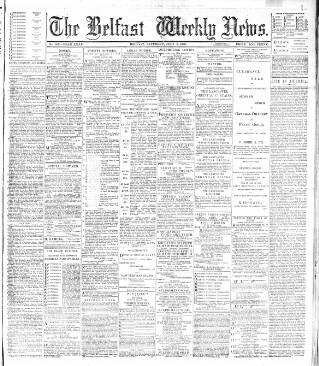 cover page of Belfast Weekly News published on July 6, 1889