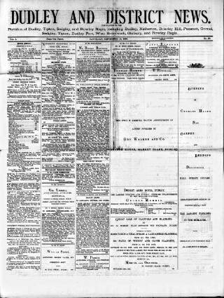 cover page of Dudley and District News published on September 18, 1880