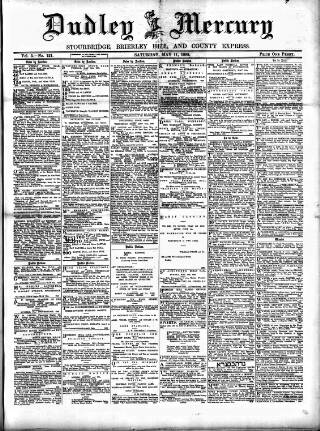 cover page of Dudley Mercury published on May 11, 1889