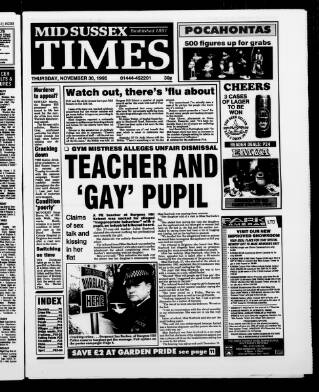 cover page of Mid Sussex Times published on November 30, 1995