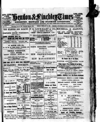 cover page of Hendon & Finchley Times published on February 28, 1902