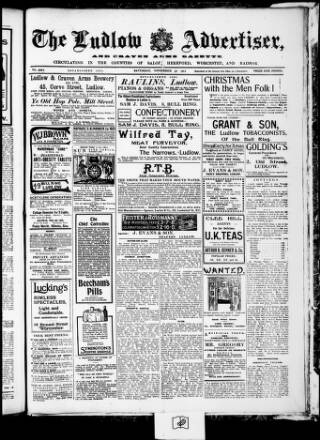 cover page of Ludlow Advertiser published on November 30, 1912