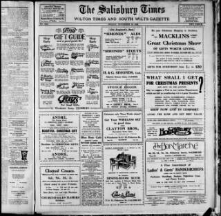 cover page of Salisbury Times published on November 30, 1928