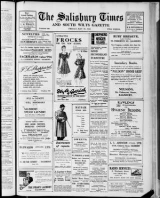 cover page of Salisbury Times published on May 29, 1942