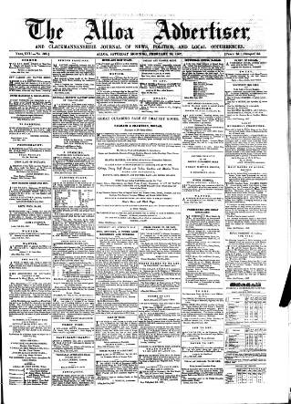 cover page of Alloa Advertiser published on February 28, 1857