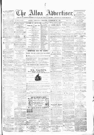 cover page of Alloa Advertiser published on December 30, 1871