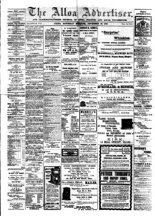 cover page of Alloa Advertiser published on November 30, 1907