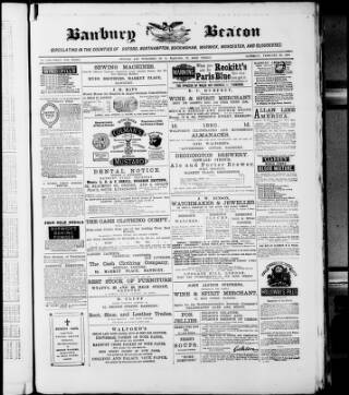 cover page of Banbury Beacon published on February 28, 1880