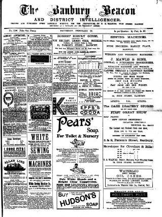 cover page of Banbury Beacon published on February 28, 1891