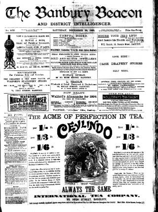 cover page of Banbury Beacon published on December 30, 1893