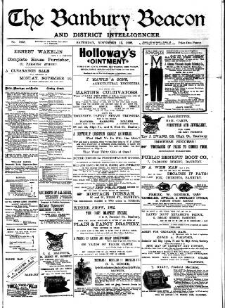 cover page of Banbury Beacon published on November 15, 1902