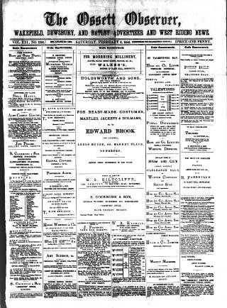 cover page of Ossett Observer published on February 6, 1886