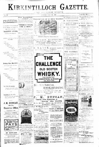 cover page of Kirkintilloch Gazette published on May 29, 1903