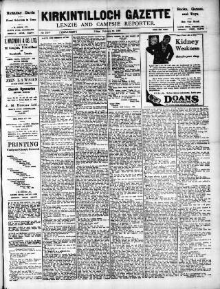 cover page of Kirkintilloch Gazette published on February 28, 1936