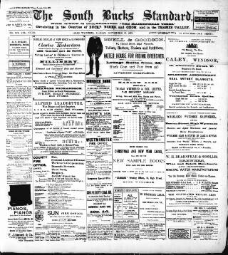 cover page of South Bucks Standard published on November 15, 1907