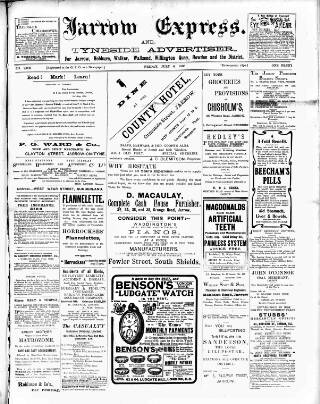 cover page of Jarrow Express published on July 6, 1906