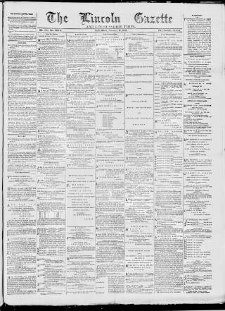 cover page of Lincoln Gazette published on November 19, 1892