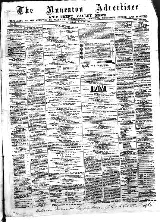 cover page of Nuneaton Advertiser published on May 29, 1869