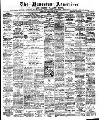 cover page of Nuneaton Advertiser published on February 28, 1880