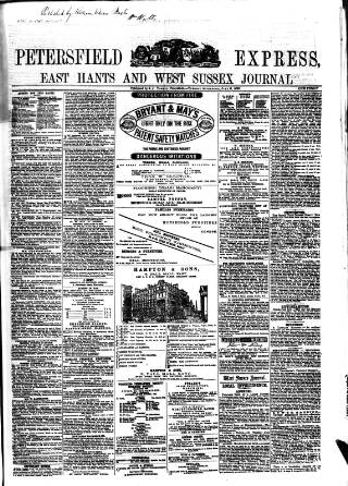 cover page of Petersfield Express published on July 6, 1869