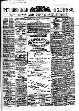 cover page of Petersfield Express published on November 30, 1869