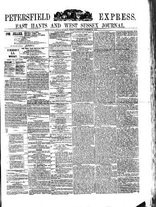 cover page of Petersfield Express published on December 30, 1879