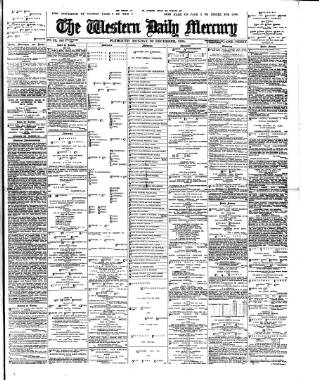 cover page of Western Daily Mercury published on December 30, 1895