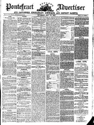 cover page of Pontefract Advertiser published on May 29, 1858