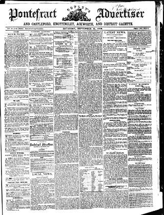 cover page of Pontefract Advertiser published on September 18, 1858