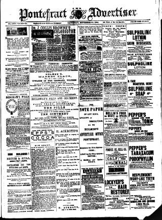 cover page of Pontefract Advertiser published on November 30, 1889