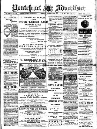 cover page of Pontefract Advertiser published on February 28, 1891