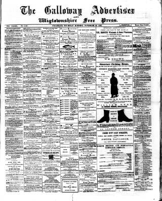 cover page of Galloway Advertiser and Wigtownshire Free Press published on November 30, 1882