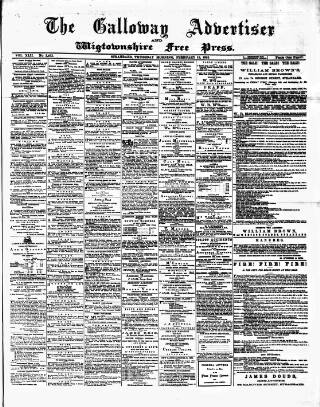 cover page of Galloway Advertiser and Wigtownshire Free Press published on February 19, 1885