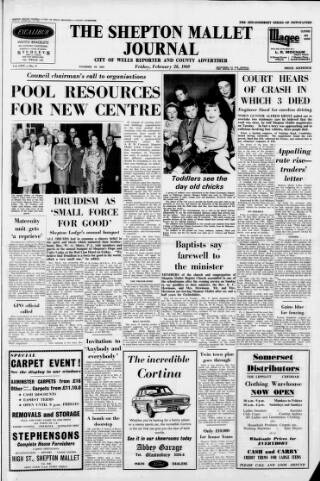 cover page of Shepton Mallet Journal published on February 28, 1969